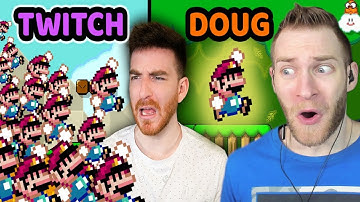 THE WORST WAY TO PLAY! Reacting to "Can I beat Mario before Twitch Chat beats ONE level?" - DougDoug