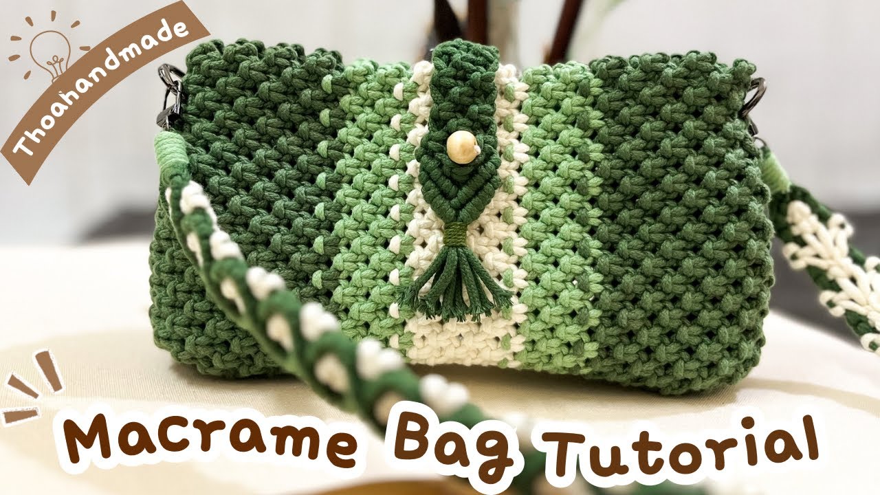 [Macrame Bag] Hướng dẫn Làm túi macrame xách tay phối màu xinh xắn | Macrame Bag Tutorial