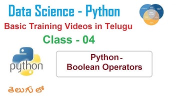 What are the Main Boolean Operators in Telugu|Logical Operators in Python|VLR Training Class-04