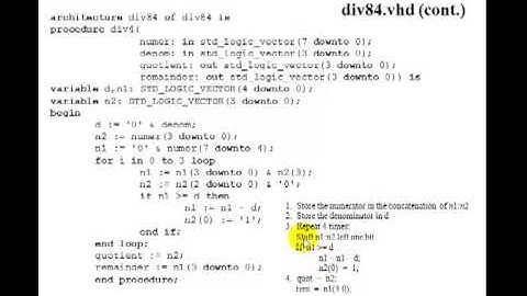 Lesson 58 - Example 35: An 8-bit divider using Procedure