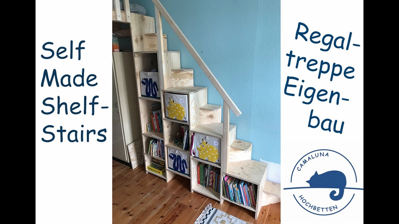 Regaltreppe selbst gebaut stair-shelf or shelf-stair anyway - YouTube