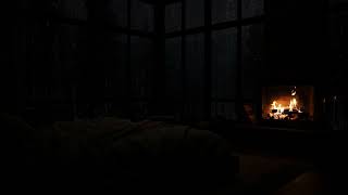 24-Hour Rainfall 🔥 Cozy Cabin Ambience with Rain and Fireplace for Maximum Comfort and Focus 🌧️