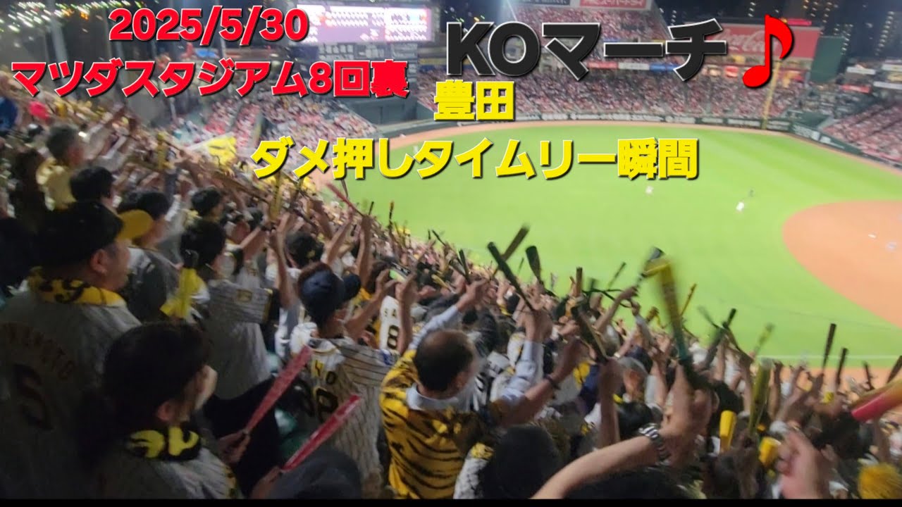 2025/5/30 マツダスタジアム阪神応援　豊田タイムリーの瞬間#豊田寛#阪神タイガース応援 #阪神タイガース #ビジターパフォーマンス#阪神#六甲おろし