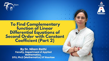 Complementary function of Linear Differential Equations of Second Order with Constant Coefficient