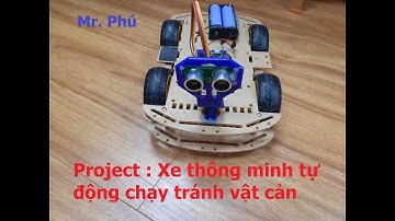 Làm xe tự động tránh vật cản nodemcu esp 8266,dùng cảm biến siêu âm