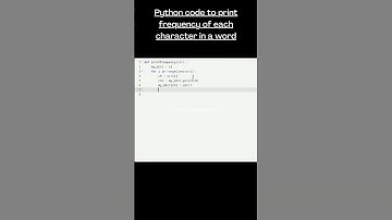 python code to print frequency of each character in a word. #learntocode #python