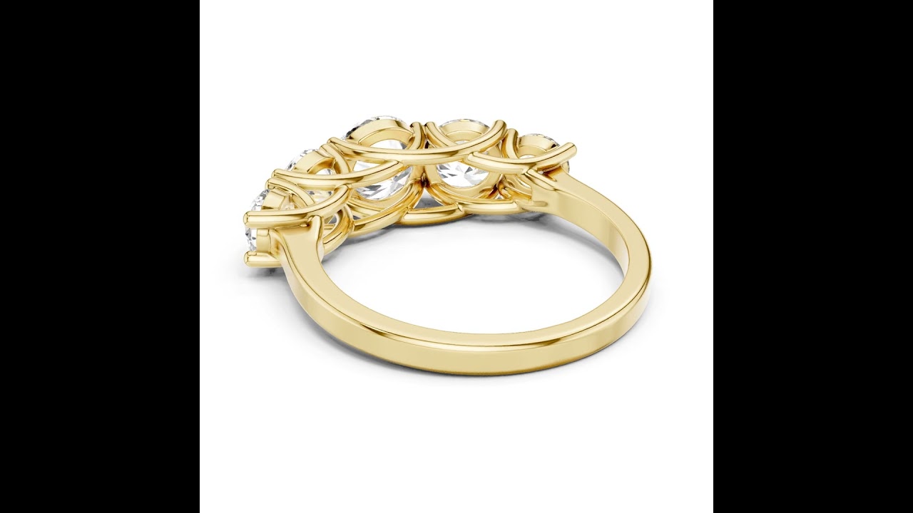 Graduated Round Diamond Five Stone Engagement Band