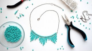 Бижутерия своими руками: колье из бисера. Мастер-класс / DIY beaded necklace Бижутерия своими руками: колье из бисера. Мастер-класс / DIY beaded necklace