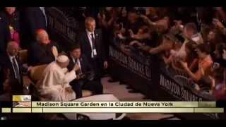 ⁣Llegada del Papa Francisco al Madison Square Garden de Nueva York