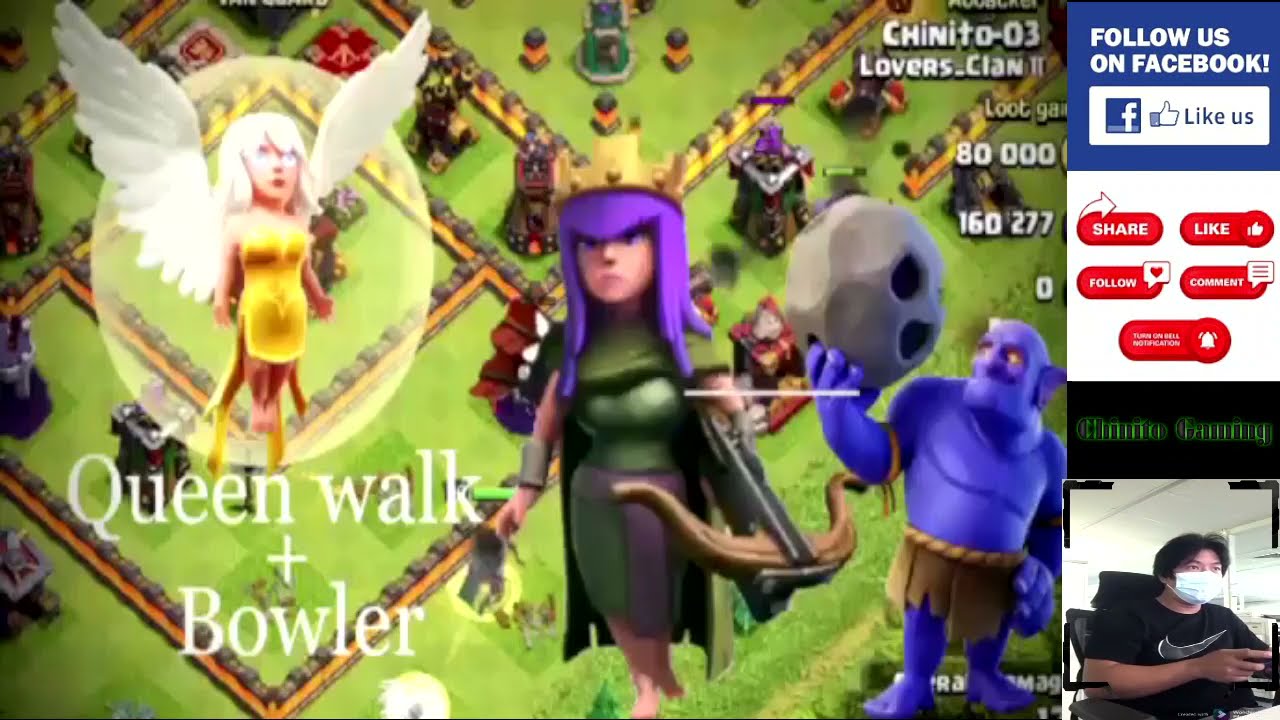 Best Queen Walk / Queen Charge + Bowler  - TH10 Attack strategy (Clash of Clan)