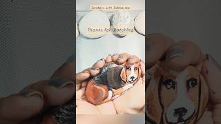 Painting on pebble | Easy Rock painting | arcylic painting of animal on stone