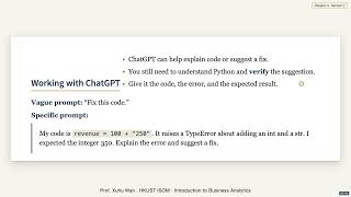 Debug Python & Check ChatGPT Code: A Beginner’s Workflow | ISOM2600 0.7