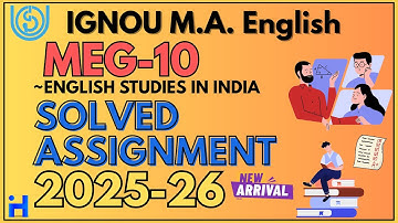 IGNOU MEG-010 SOLVED ASSIGNMENT 2025-26 | IGNOU MA (English) Solved Assignment 2025-26 | IGNOUHUB