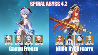 C1 Ganyu Freeze & C0 Nilou Furina Hypercarry Spiral Abyss 4.2 Genshin Impact