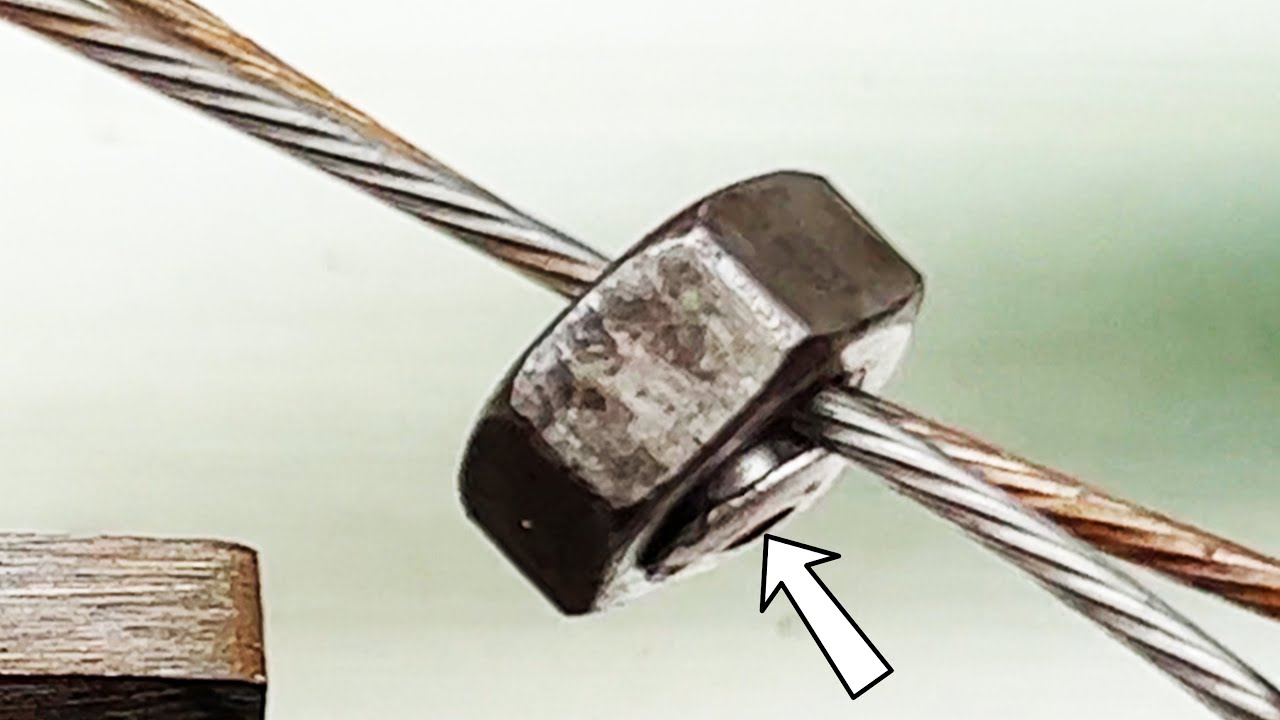 diy-tools-how-to-make-a-loop-from-metal-cable-with-nut-youtube