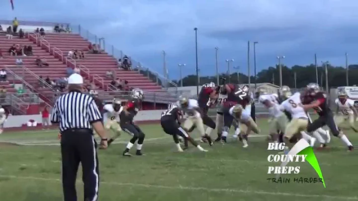 Countryside's Thomas Koonce blows up the play helm...