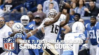 Saints vs. Colts First-Half Highlights (Week 7) | NFL