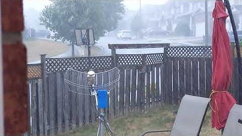 SatNOGS Rotator with Dish, Tracking HRPT weather satellite in Heavy Storm, high winds