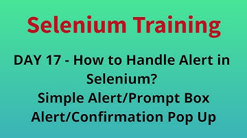 Selenium Training # 17 | How to Handle Alerts | Popup in Selenium Webdriver