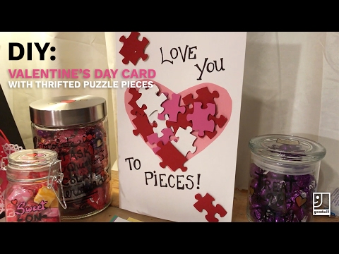 DIY Craft Valentine's Day Puzzle Décor