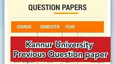 Kannur University Previous year Question paper