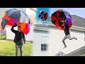 JUMPING OFF ROOF WITH HUGE UMBRELLA! *WE ACTUALLY FLOATED*
