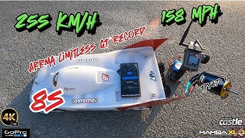Arrma limitless GT tp 5670  speedrun test 255km/h == 158mph