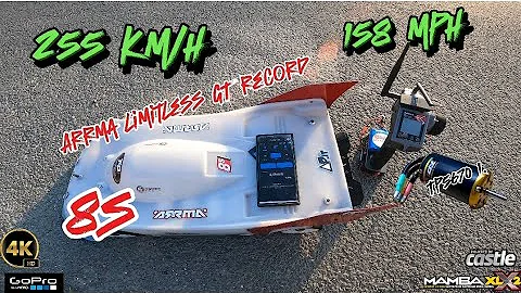 Arrma limitless GT tp 5670  speedrun test 255km/h == 158mph