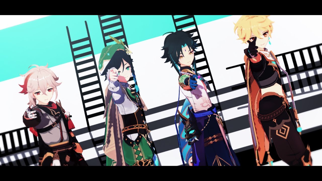 【MMD 原神 / Genshin Impact 】Sweet Devil (colate remix)【 Kazuha , Venti , Xiao , Aether】