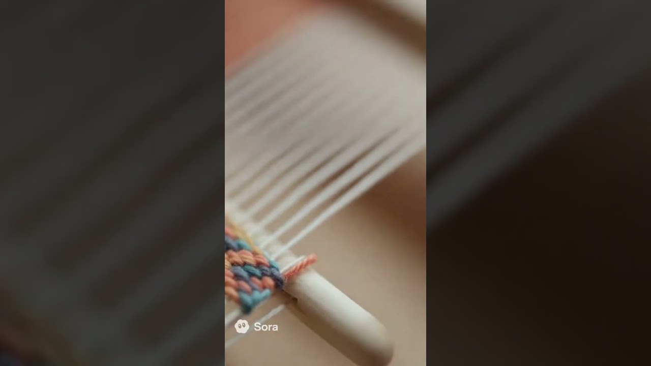 Miniature Weaving Tapestry ASMR | Fiber Art Closeups & Tranquil Sounds