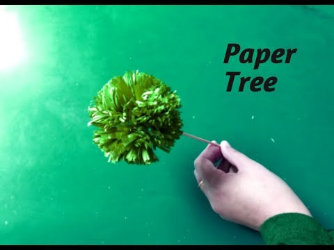 DIY miniature super easy paper tree tutorial | Kids craft. ????????