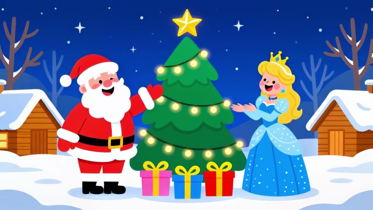 Santa & Princess celebrate Christmas under the stars! 🎄🎅👑❄️