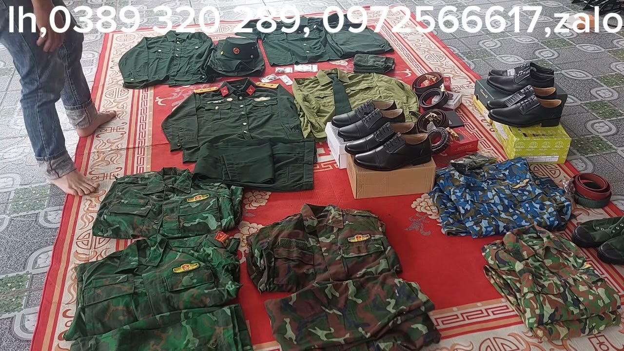 Quần áo k08 cựu chiến binh,quần áo lao động,giày da, thắt lưng chuẩn quân nhu cấp phát