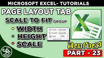 Ms Excel Tutorials in Telugu Part 23 || Scale to Fit Group Options || SA Freshers Adda