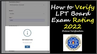 How to Verify LPT Board Exam Rating 2022 screenshot 4