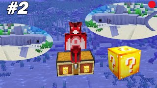 Survivre sur un coffre de Lucky Block entouré de requins ! Minecraft Lucky Block Ep 2