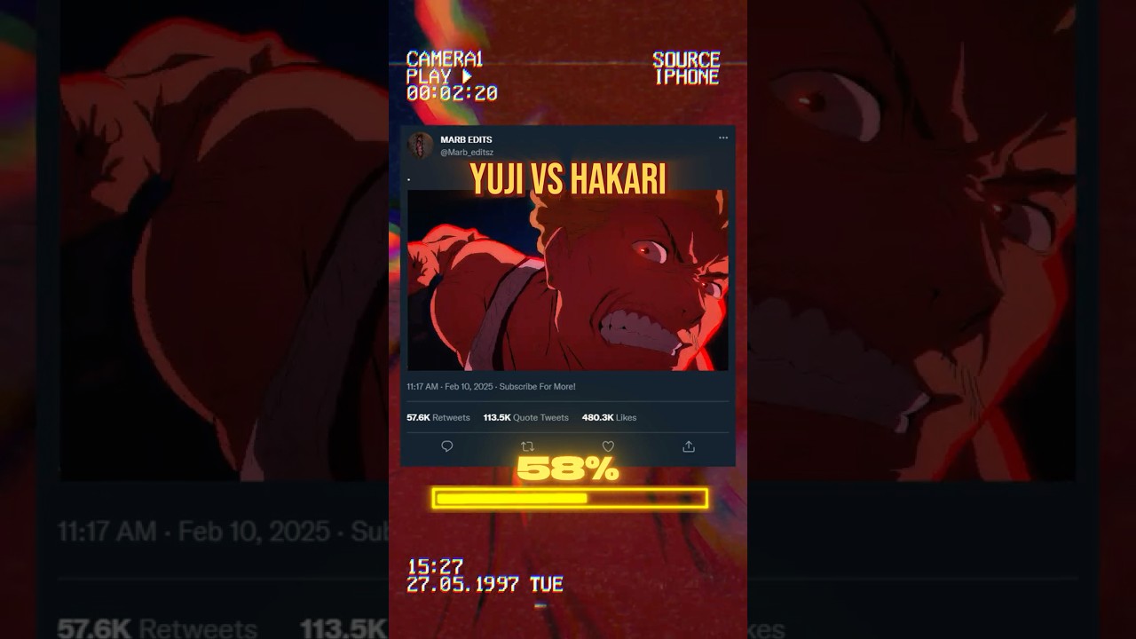 YUJI vs HAKARI 🔥🔥 #yuji #jjk #hakari