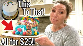 $25 EASY KIDS BIRTHDAY GROCERY STORE CAKE TRANSFORMATION // YOU COULD DO THIS!