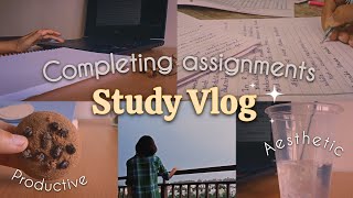 Study vlog aesthetic watch me write assignments