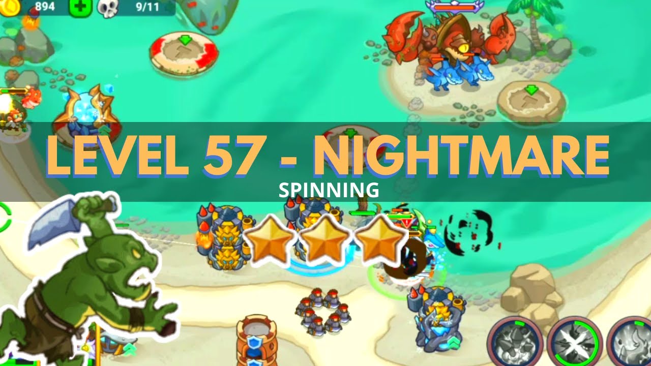 King of Defense 2: Level 57 NIGHTMARE / SPINNING / GAMEPLAY GUIDE