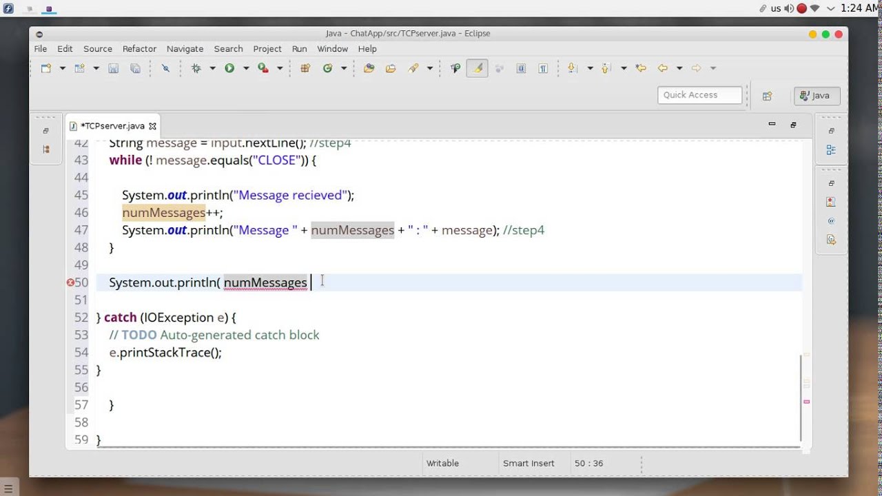 64 JAVA Networking Chat Server Client TCP - YouTube