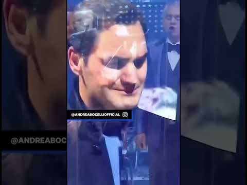 😢Roger Federer ému aux larmes par Andrea Bocelli #shorts #federer #song #music #musique