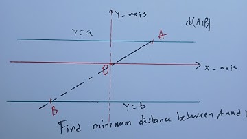 The minimum distance between 2 objects moving  on two parallel lines. distance formula.Engineering