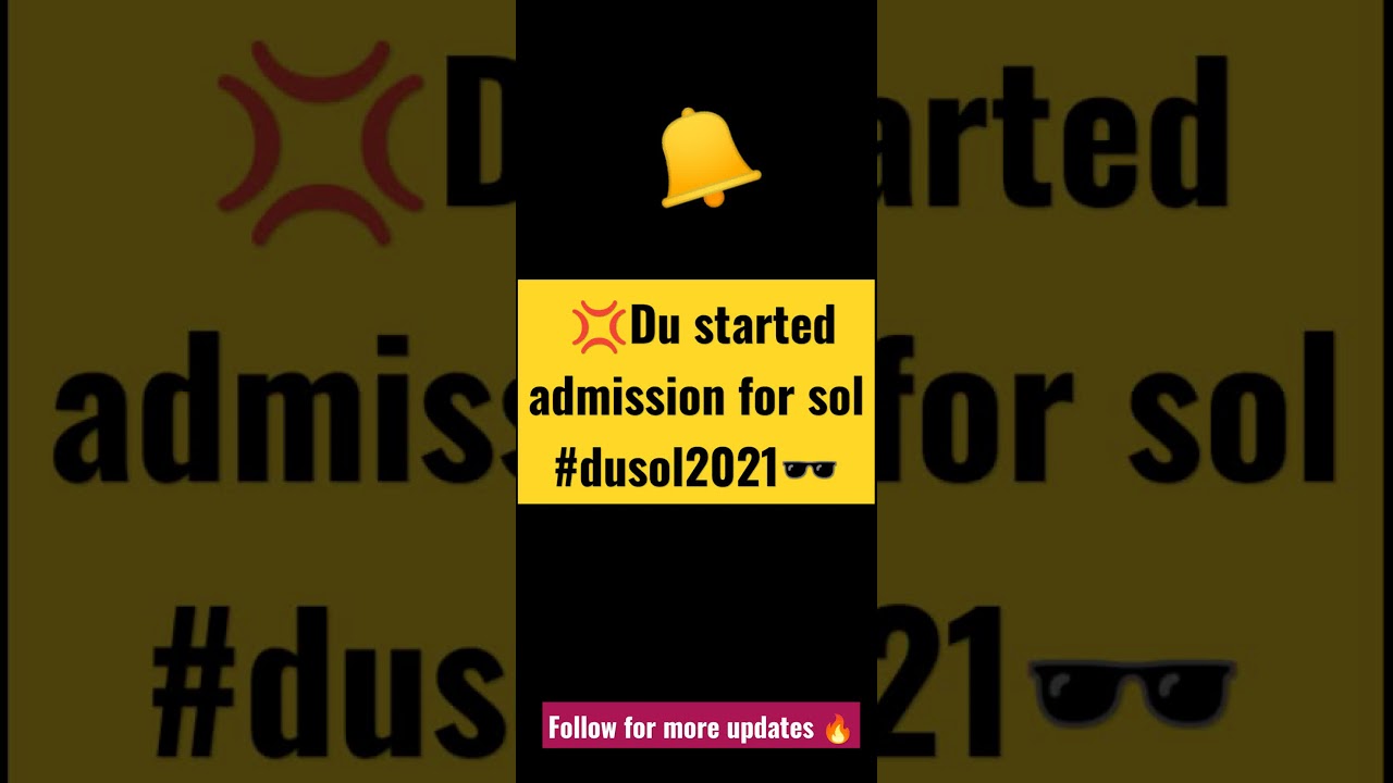 💢LATEST UPDATES🔥 DU SOL 2021 REGISTERATION FORM OUT💯//DO SUBSCRIBE☝️