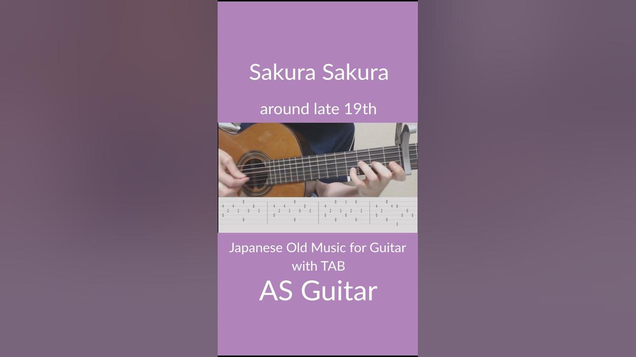 Sakura Sakura - Japanese old music for guitar with TAB #Shorts