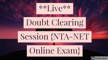 Doubt Clearing Live Session by Be Prepare for UGC-NET Live Stream