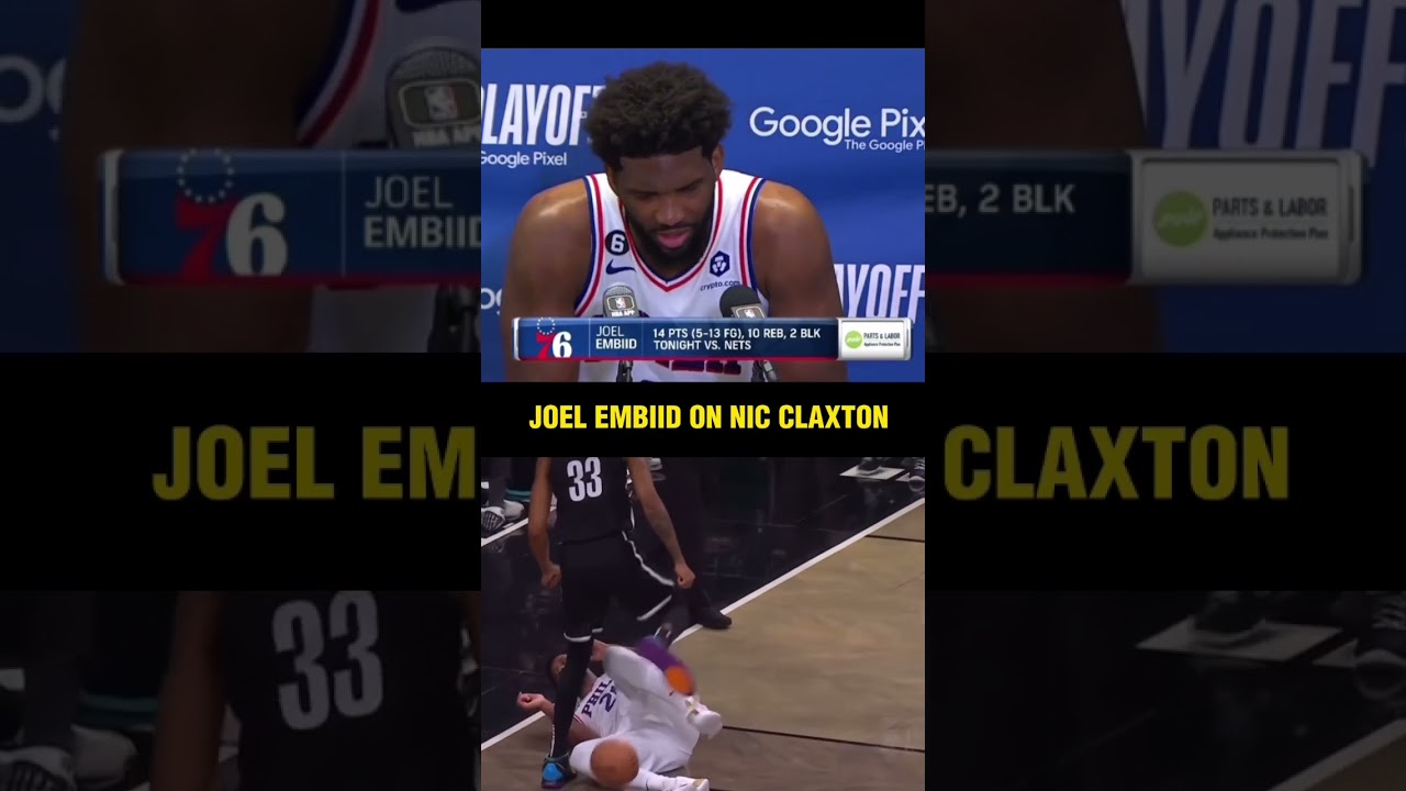 Joel Embiid Talks with Nic Claxton after Game 3 #nba #sixers #nets - YouTube