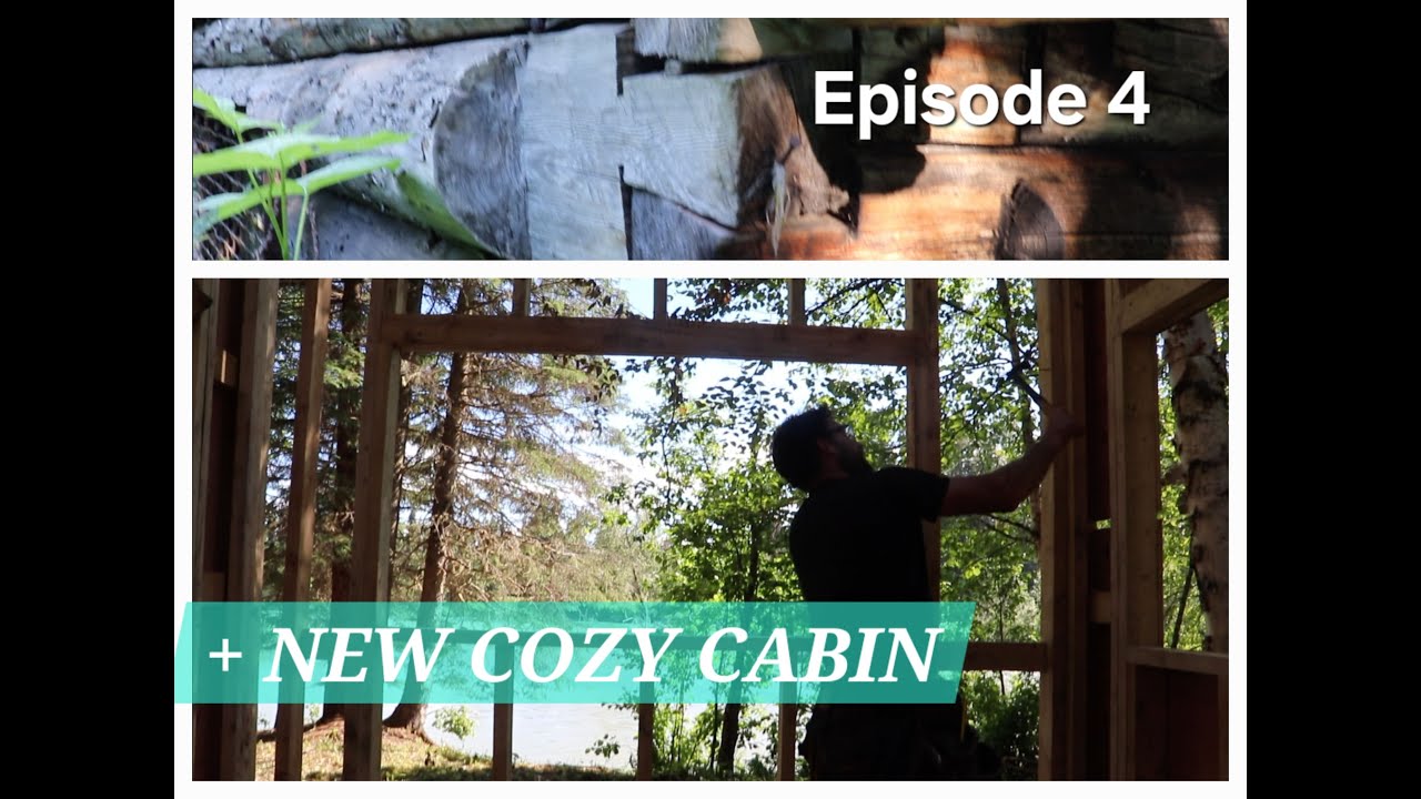 I FOUND an OLD cabin on my property !  Plus NEW Cozy cabin build. (EP4) In super remote wilderness