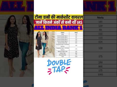 IAS TINA DABI 🥰 || Rank 1🔥 | marksheet viral ✅  #upsc #ssc #2024 #2023 #result #markseet #viral