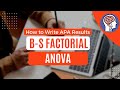 How to write apa style results  betweensubjects factorial 2x2 anova